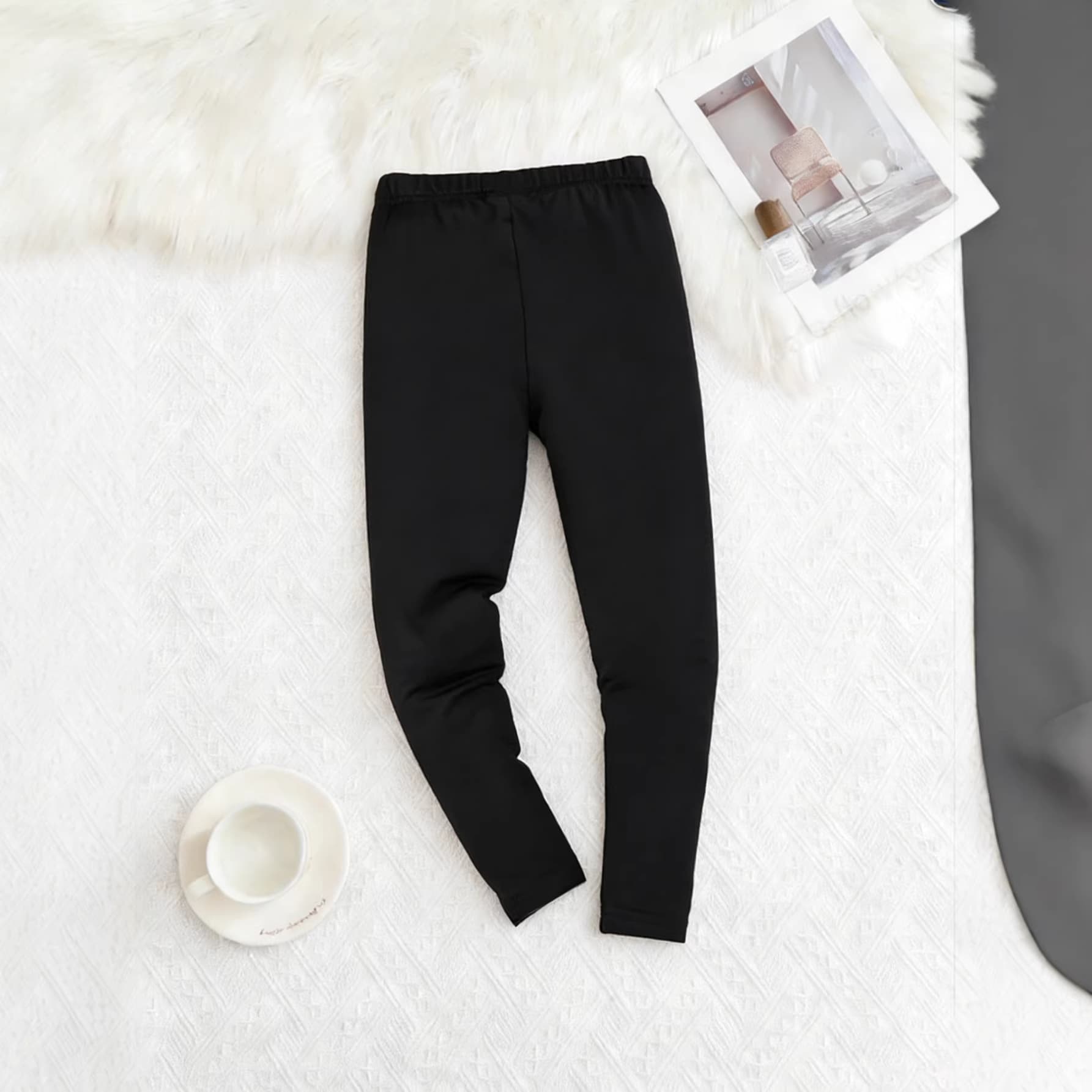 2025 New Girls' Black Leggings Stretchy Slim Fit Kids' Long Pants Export Children's Wear Versatile Pants