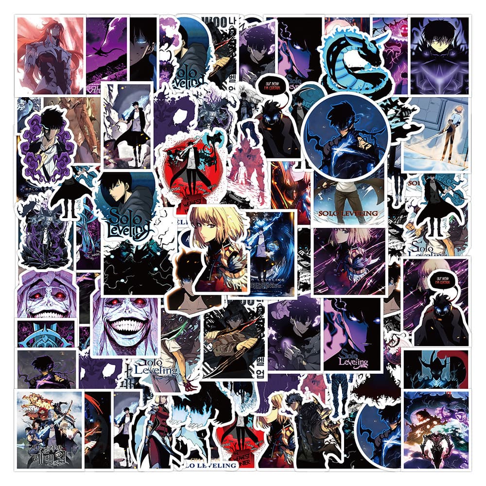 50 New Anime "Solo Leveling" Graffiti Stickers for Cars, Computers, and Phone Cases