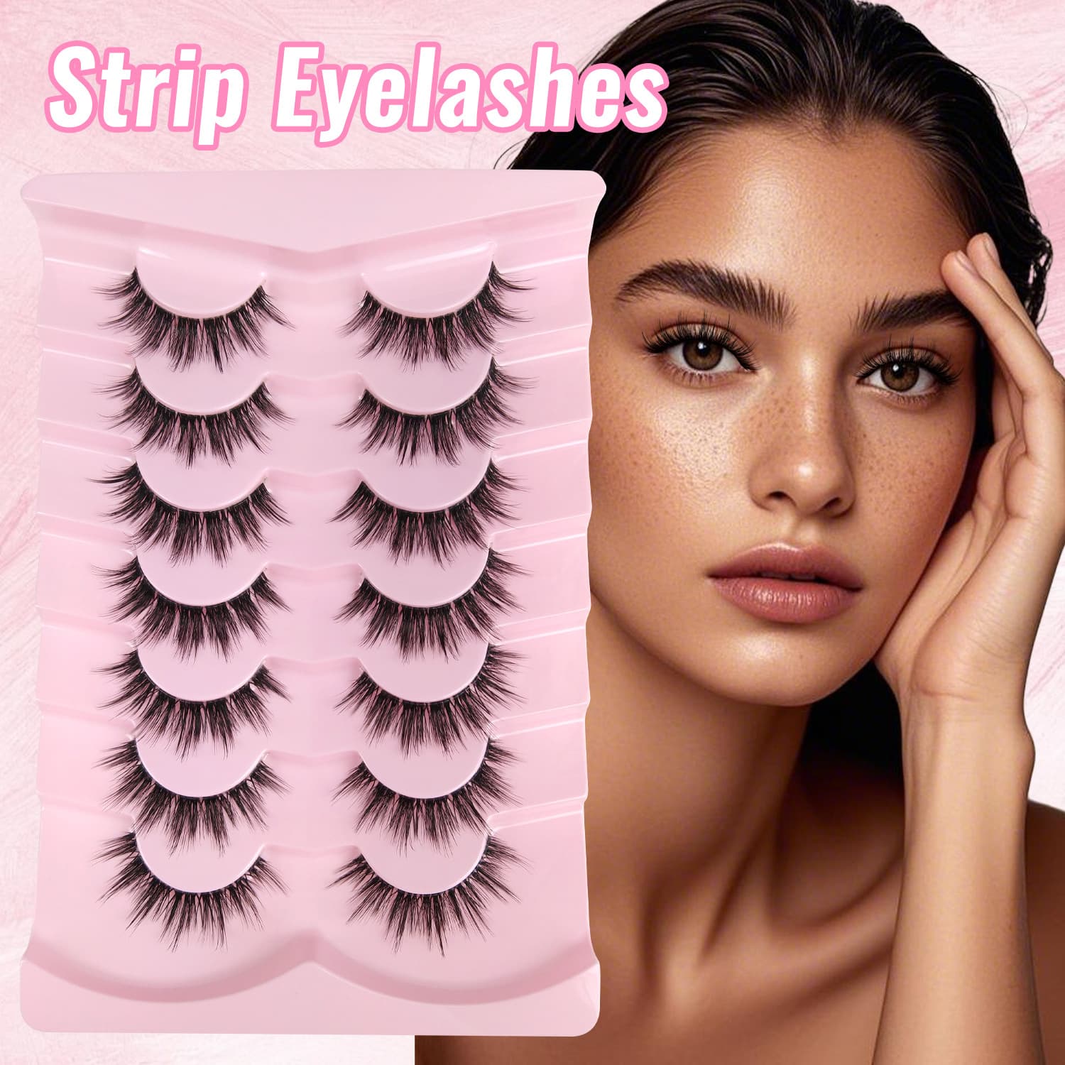 European and American New 7-Pair Eyelash Set Factory Wholesale Stable Supply Curled One-Piece False Eyelashes