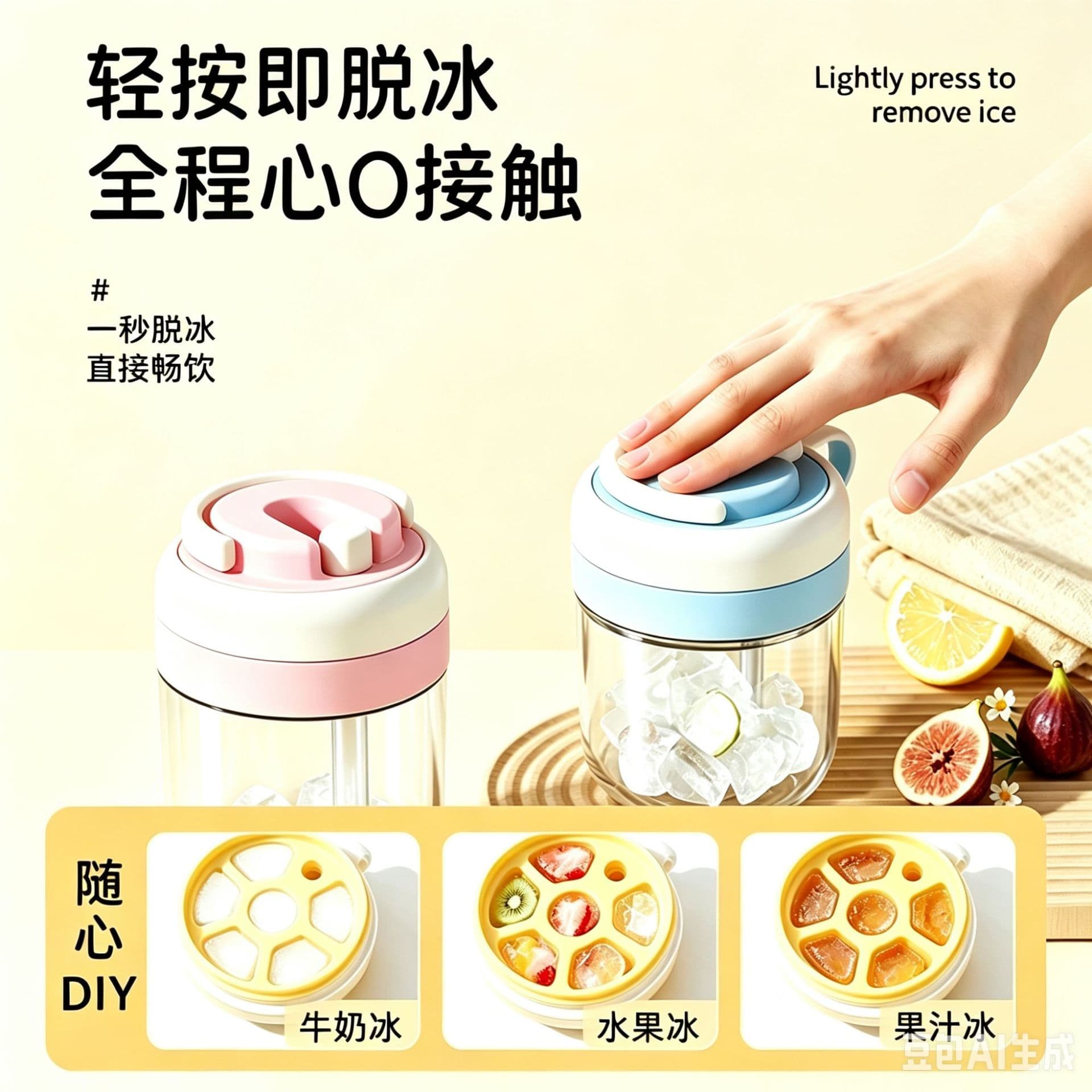 Ice Tray Cold Drink Glass Cup, Exquisite Light Luxury Iced Americano, Summer Cold Brew Cup, Portable Coffee Cup, Travel Glass Water Cup