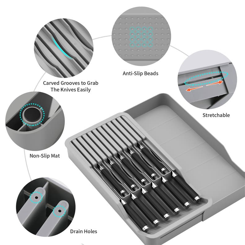 Multifunctional kitchen knife rack, divider storage rack, plastic knife box, and knife holder wholesale.