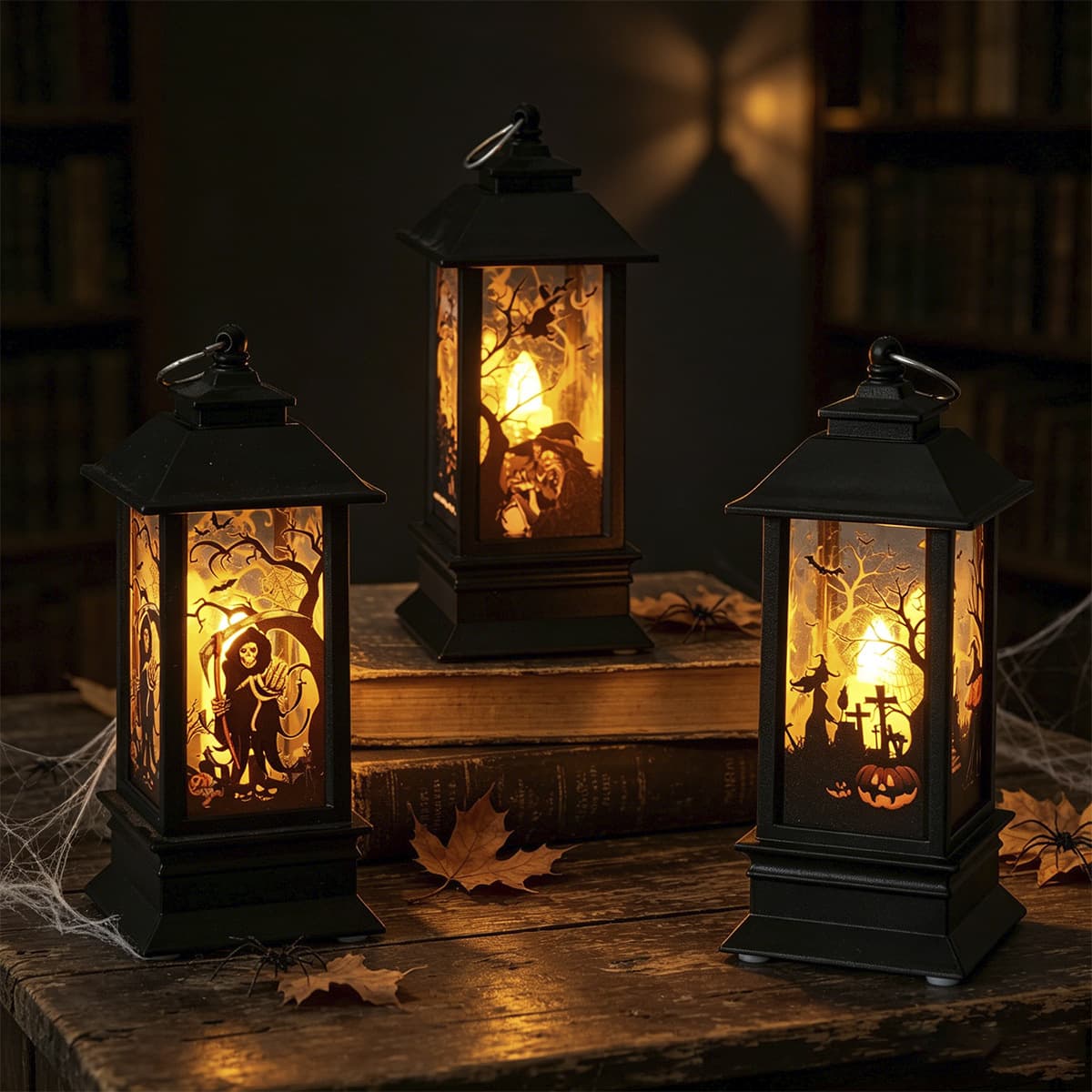 Halloween Prop Children's Handheld Pumpkin Lantern Vintage Style Atmosphere Scene Decoration Ornament Witch Skull Hanging Decoration