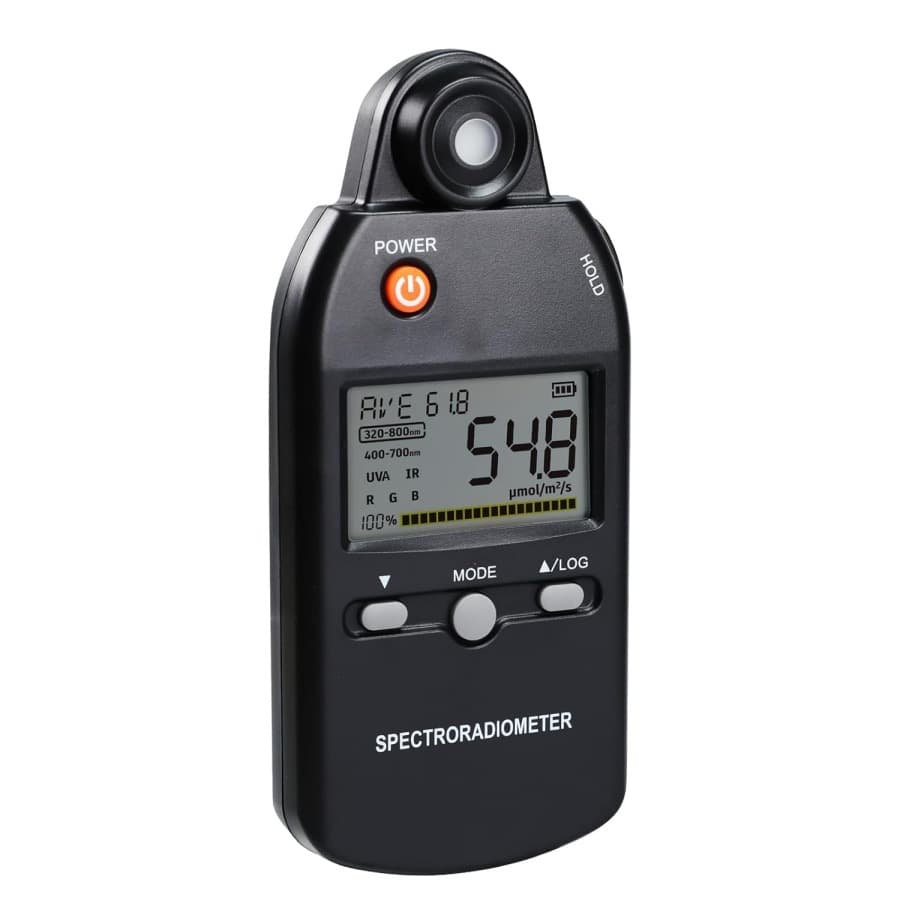 Portable cross-border spectroradiometer with UVA/IR/RGB, plant growth light detector, PPFD photometer
