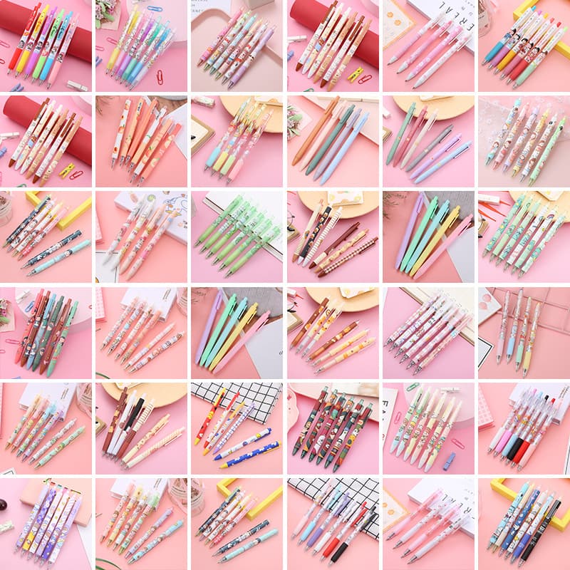 High Aesthetic Value Press Pen Set, Creative Stationery, Student Press Pen, Office Supplies, Water-Based Signature Pen