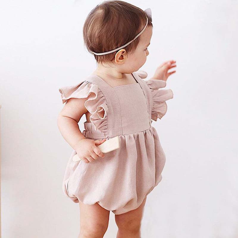 Cotton Linen Baby Romper Bodysuit Infant Summer Clothes Baby Jumpsuit Crawling Suit