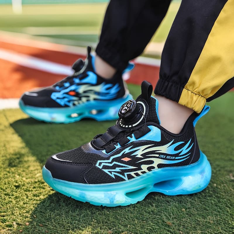 Boys' Shoes 2024 Spring/Autumn New Mesh Kids Sports Shoes with Twist Locks for Students, Middle and Older Boys Running Shoes