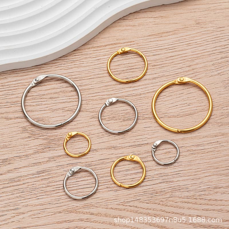Electroplated Split Rings Multi-Size Loose Leaf Binder Rings Calendar Binding Rings Metal Book Rings Easy to Remove