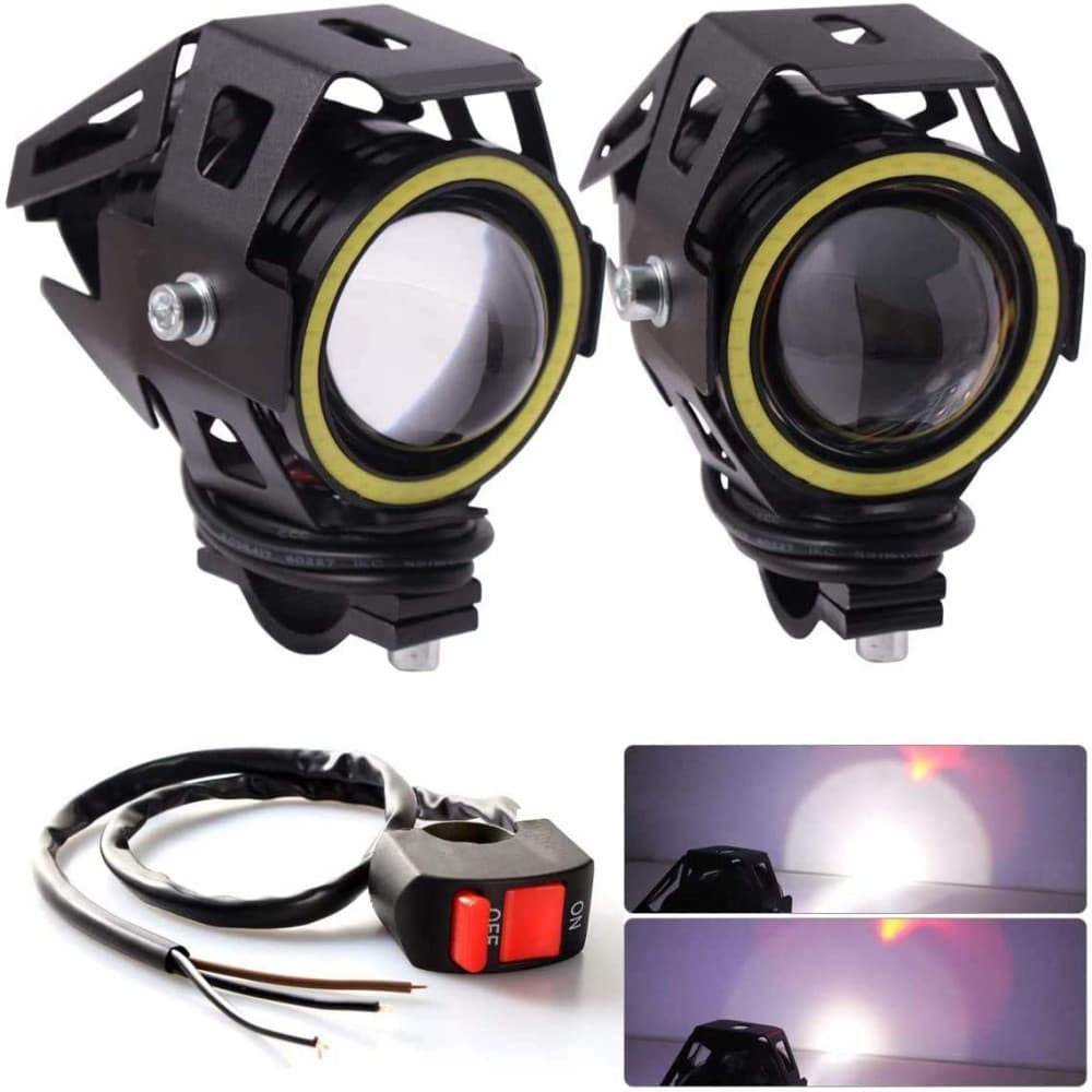 Electric Car Universal Motorcycle U7 Angel Eyes Flash Super Bright Headlight Modified Tricycle Spotlight Car Lights