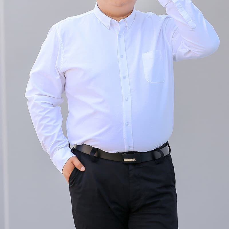 Factory Direct S-10XL Big Size Pure Cotton White Shirt Men's Workwear Long Sleeve Plus Size Customizable