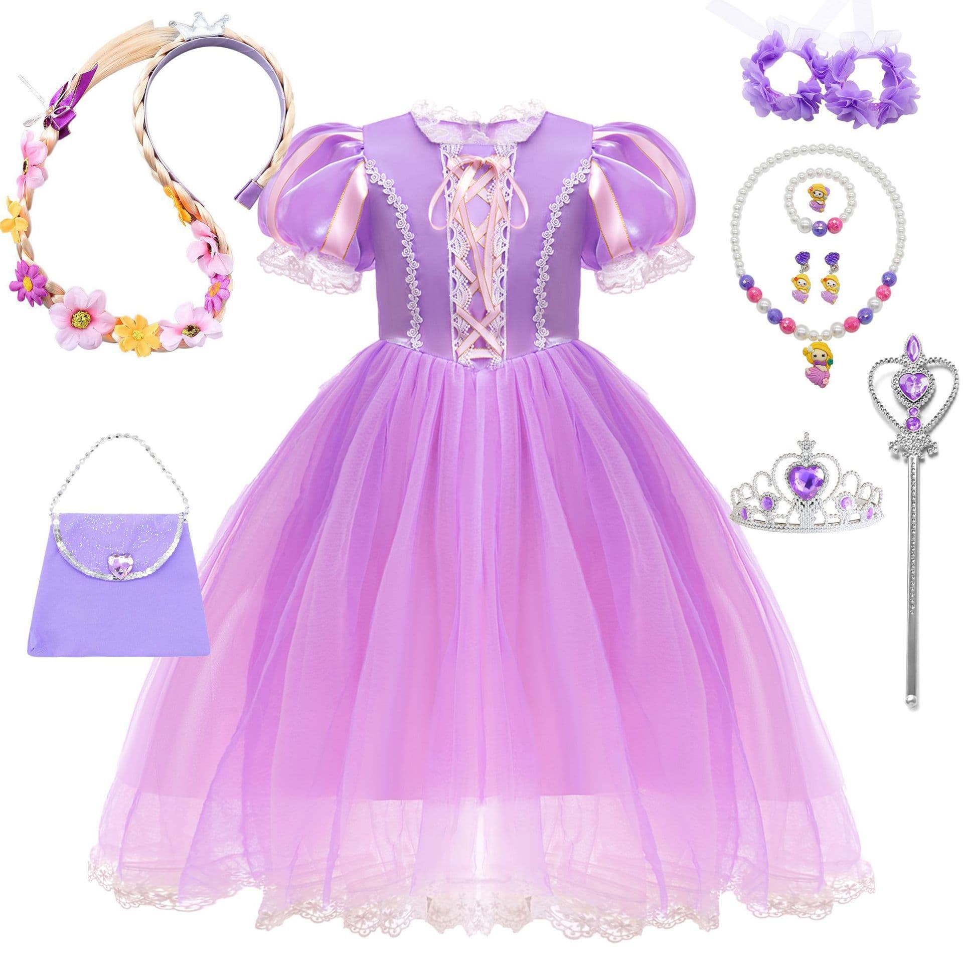 Cross-Border Trade Magic Hair Tangled Princess Dress Rapunzel Sofia Girls' Dress Stage Performance SB27