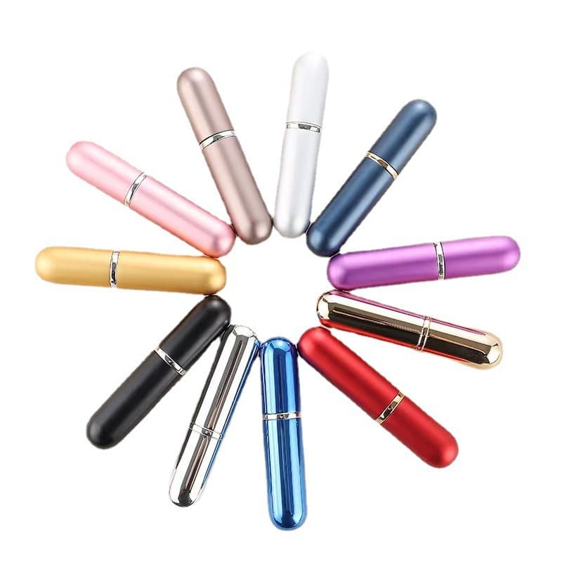 5ml Round Aluminum Tube Spray Perfume Bottle Glass Cosmetic Refillable Bottle Spray Bottle Empty Inner Liner