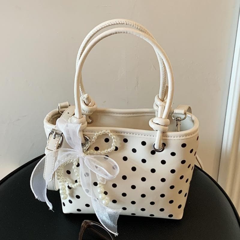 2026 Summer New Polka Dot Personality Handbag Women Korean Niche Design Crossbody Bag Fashion Shoulder Bucket Bag