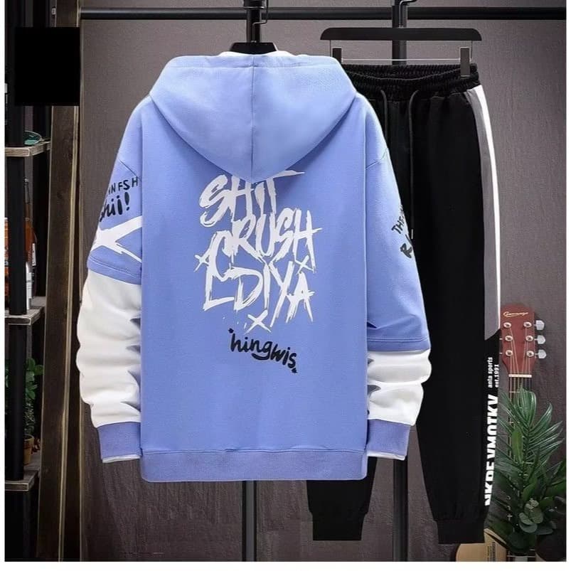 Fashionable Hoodie Trendy Men's New Style Long Pants Artistic Temperament Winter Long Sleeve Simple Harajuku Casual Suit Japanese Style