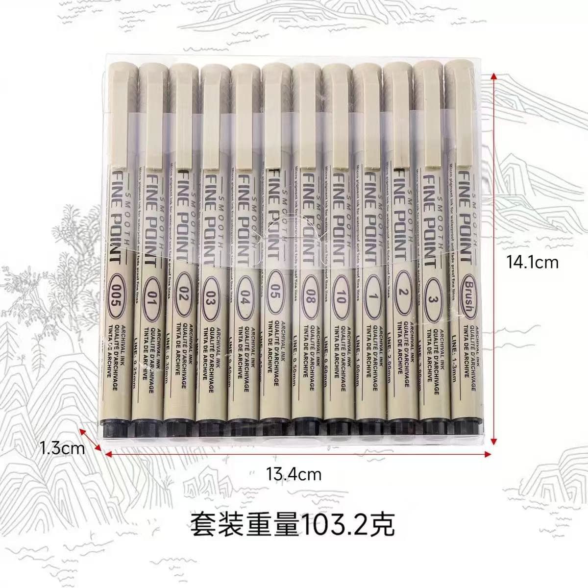 Amazon Cross-border Best-selling Watercolor Liner Pen Drawing Set, 0.4mm Needle Pen Outlining Pen Factory