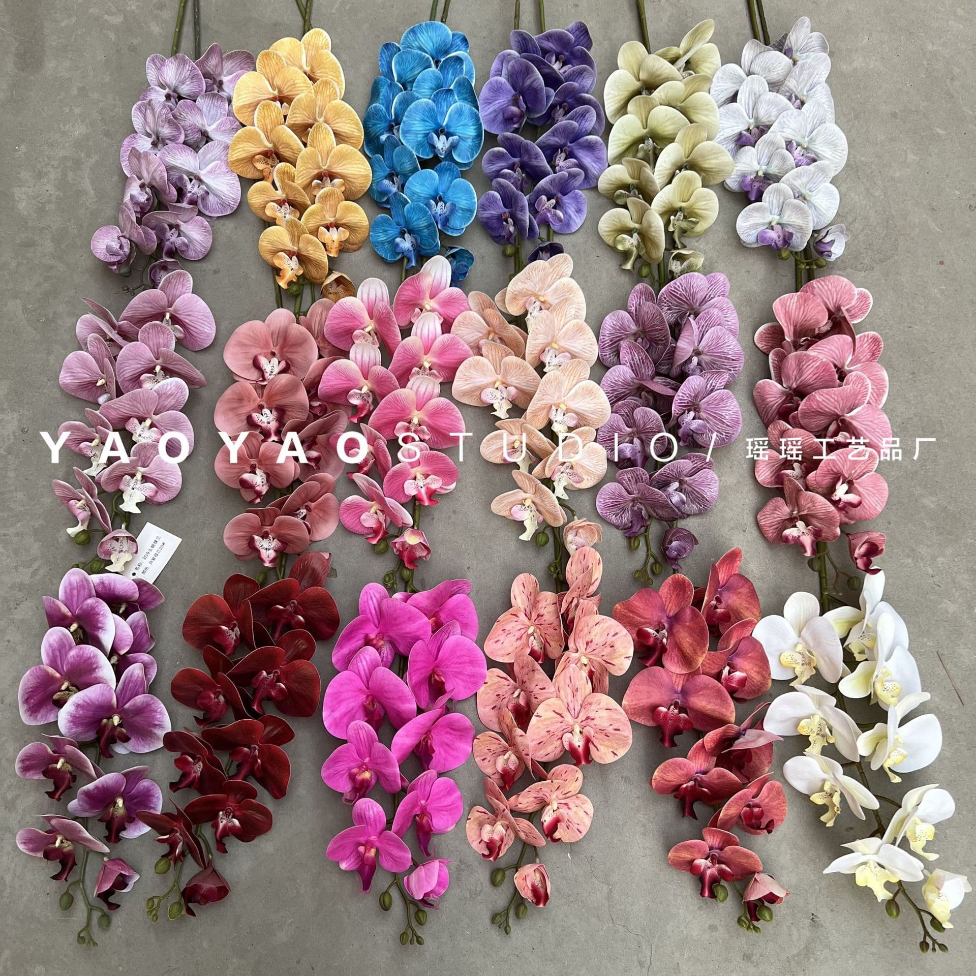 3D Printed 9-Head Phalaenopsis Orchid Nordic Table Decoration Wedding Floral Film Phalaenopsis Fake Flower Photography Prop