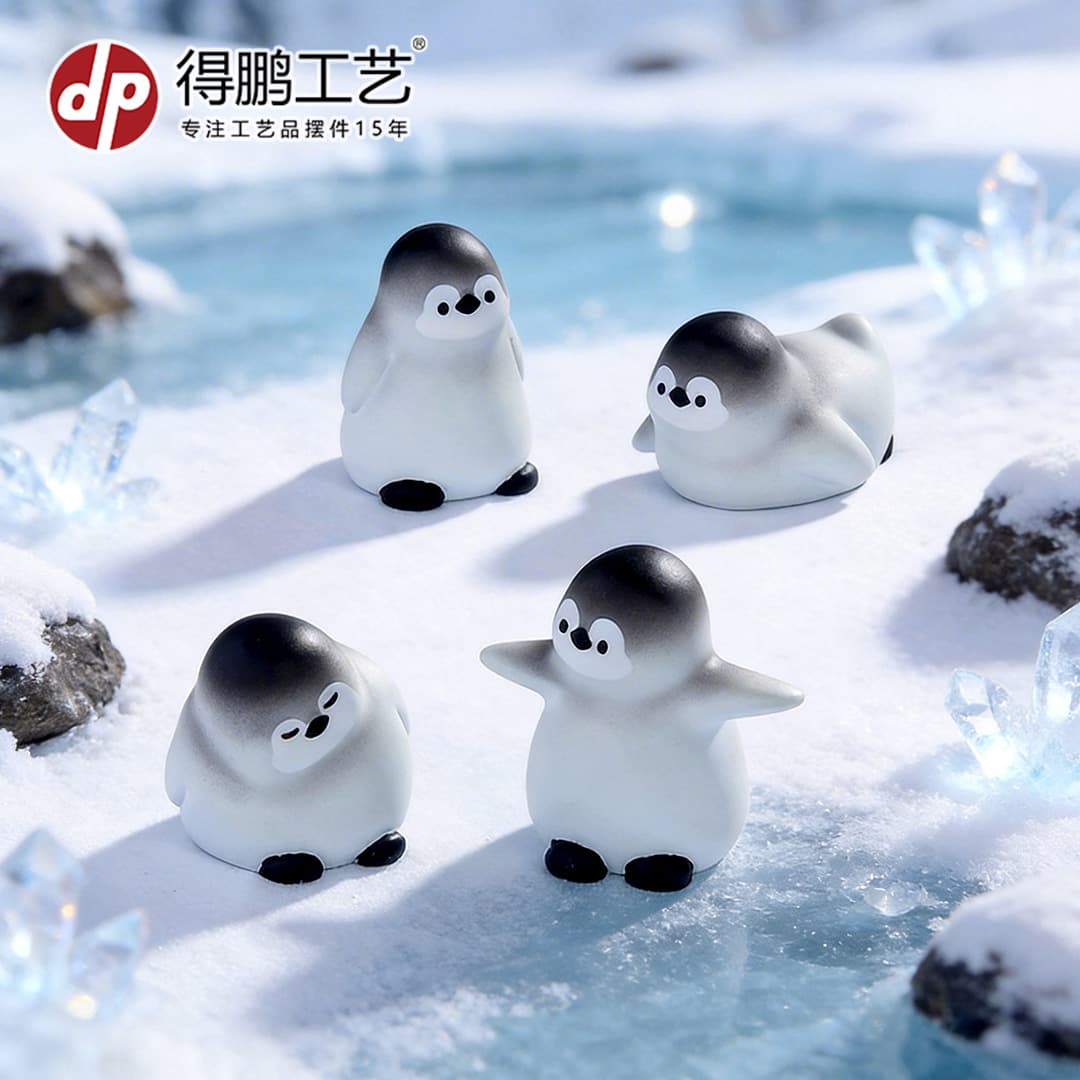 Micro Landscape Realistic Penguin Cute Figure Blind Bag Accessories Snow Scene DIY Decoration Desktop Small Ornament
