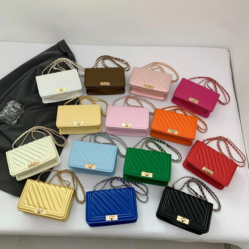 Chanel-style Chain Bag Women's New Fashion Lock Clasp Small Square Bag Trendy Versatile Crossbody Shoulder Underarm Bag