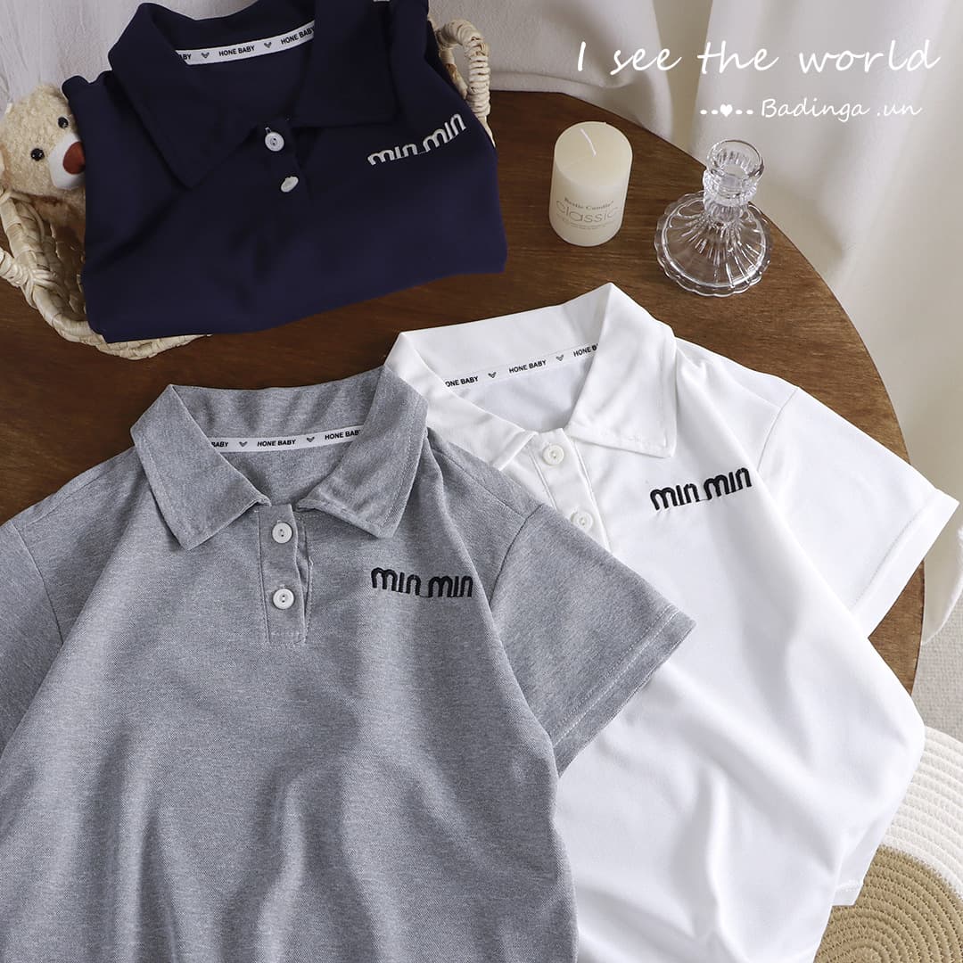 Children's Summer Polo Shirt Boys Pure Color Short-Sleeved Lapel Sports T-Shirt Baby Girl Embroidered Half-Sleeved Casual Trendy Style