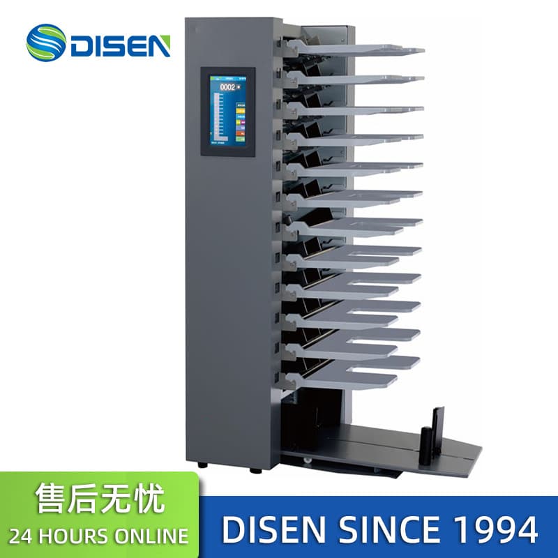 Commercial Fully Automatic Collating Machine 12-Bin Touchscreen Networkable Automatic Collating Stapling Folding Carbonless Paper Offset Paper Collating