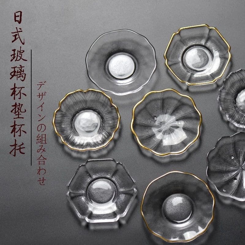 Chinese style glass tea cup coaster Japanese style Phnom Penh tea cup saucer tea set accessories tray pad tea tray insulated tea cross-border
