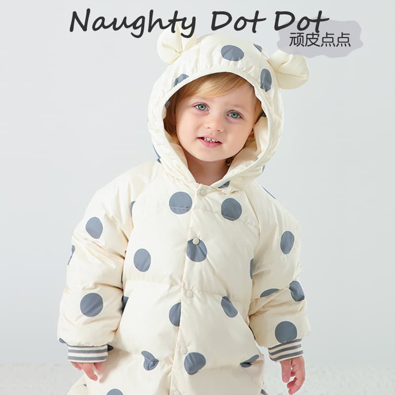 Baby Cotton Winter Thickened Jumpsuit for Boys and Girls 100 Days Outwear Romper Cotton Padded Infant Down Jacket