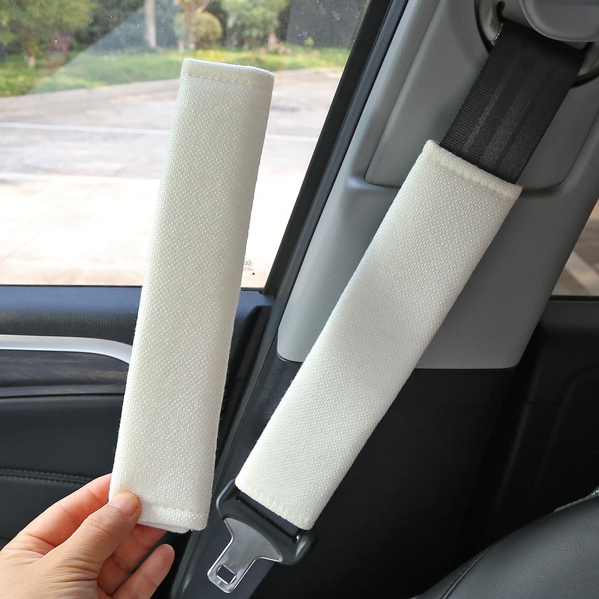 Car Seat Belt Shoulder Pad Linen Seat Belt Cover Comfortable Anti-Chafe Car Seat Belt Protector