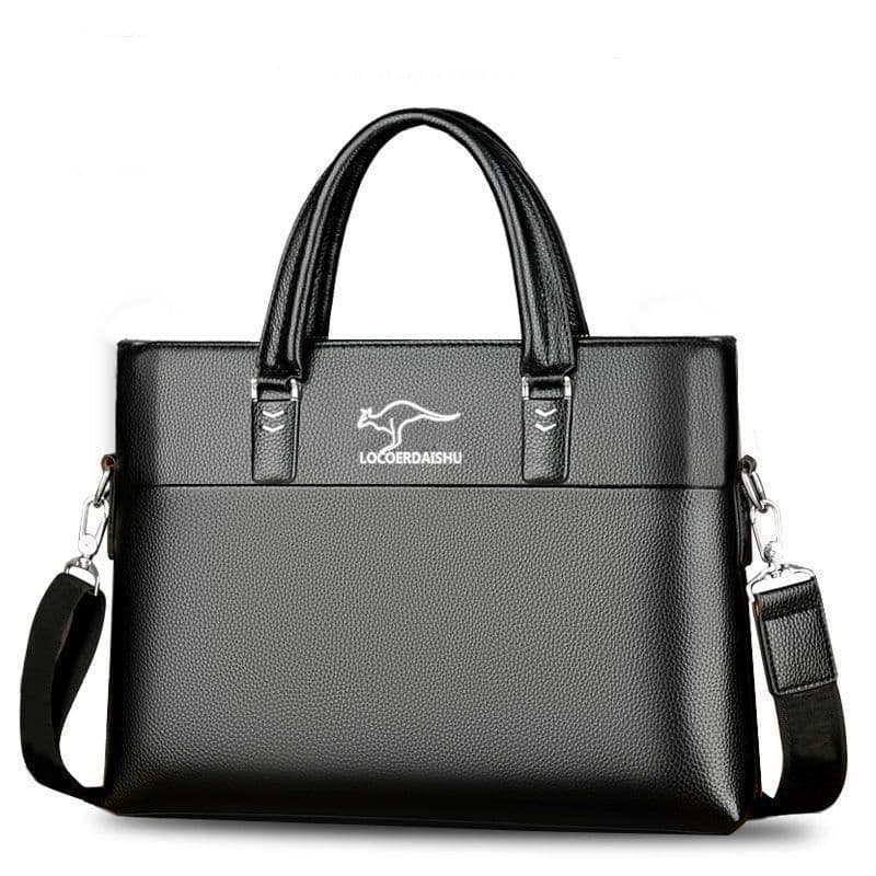 Men's Briefcase Horizontal Handbag Crossbody Business Bag Computer Bag Genuine Leather Texture Shoulder Bag