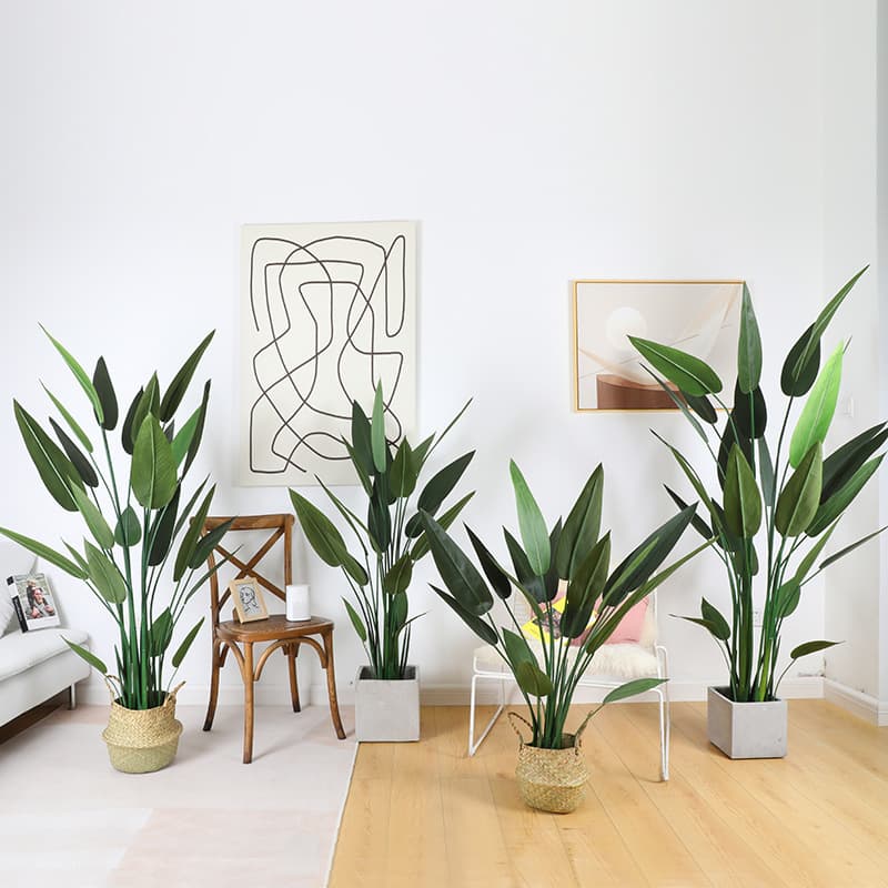 Spot hotel restaurant decoration simulation canna living room sofa corner simulation bird of paradise green plant potted ornaments