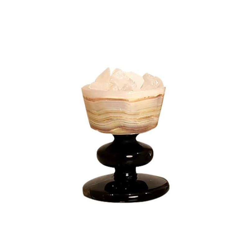 Marble Geometric Aromatherapy Candle Holder Ornaments Model Room Desktop Bookshelf Modern Simple Soft Decoration Jade Craft