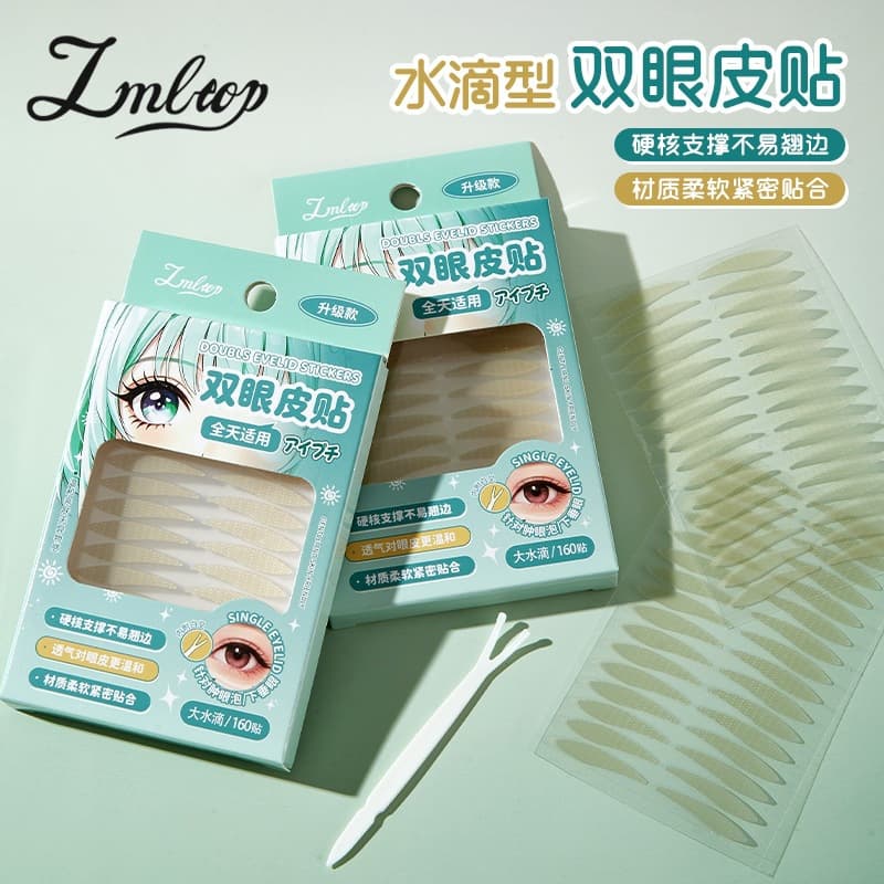 LMLTOP 160 Pcs Natural Invisible Shaping Eye Lift Tape Large Waterdrop Double Eyelid Tape Y035
