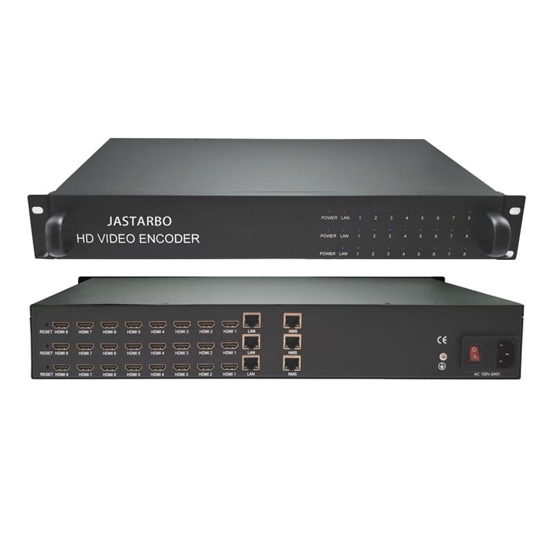 HD Encoder 24-channel high-definition encoder, compatible with H.265/H.264, HDMI input, IP output.