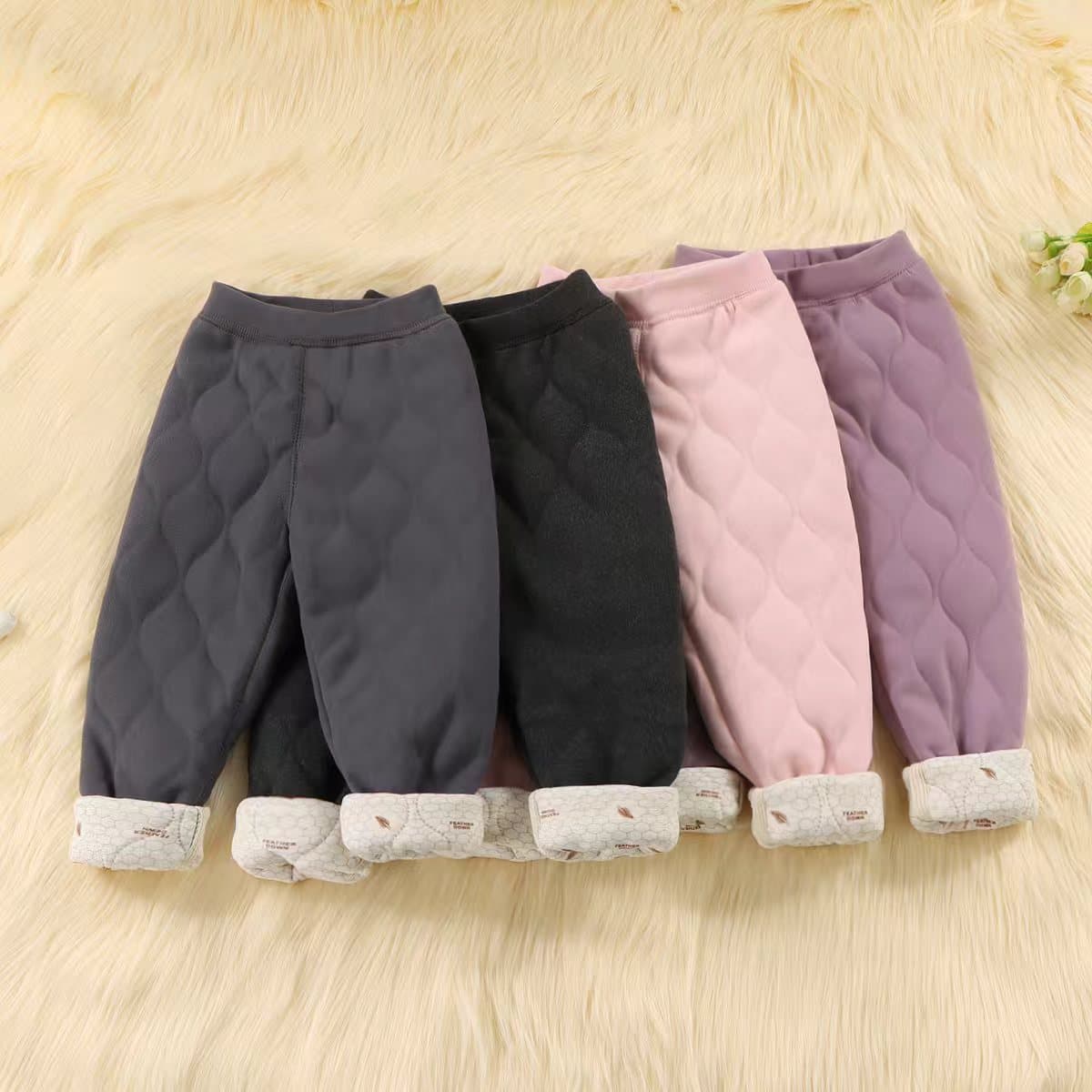 Children's Warm Padded Pants School Uniform Artifact 2025 Autumn and Winter New Thickened Pants for Boys and Girls with Cotton Silk Cotton Pants
