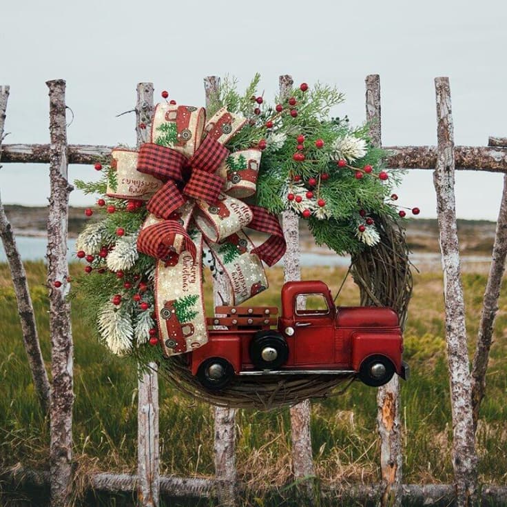 Cross-border Hot Selling Farmhouse Pumpkin Truck Wreath Halloween Truck Wreath Party Decoration