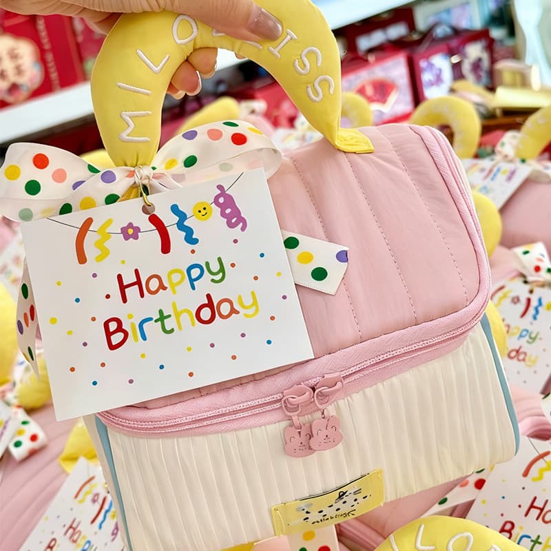 Cute cabin cosmetic bag, wedding souvenir storage bag, baby's 100-day banquet first-year gift gift box, souvenir gift bag