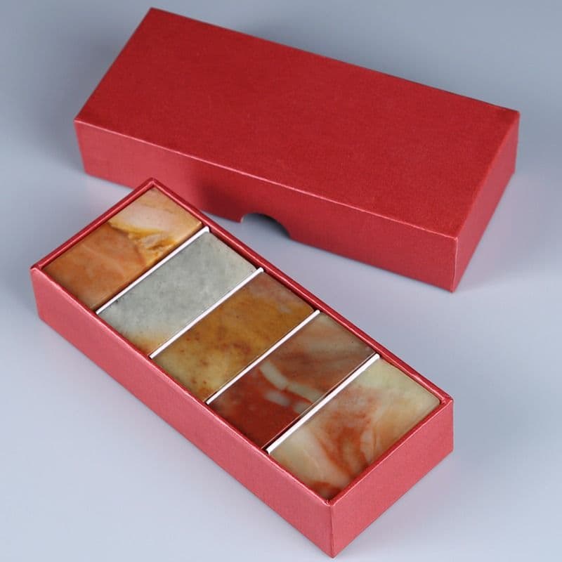 Natural Shoushan Stone Engraving Material 2.5*2.5*5 Set Box, Seal Material for Carving Raw Stone, Suitable for Students and Beginners