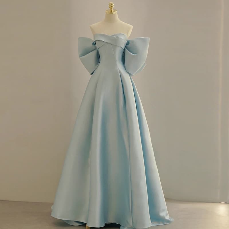 Blue Evening Dress Women 2026 New Style Elegant Socialite Adult Ceremony Graduation Host Bride Toast Dress Factory Direct