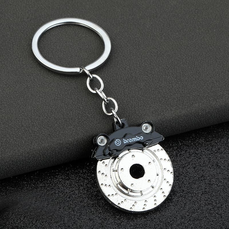 Creative Gift Brake Disc Wheel Hub Caliper Metal Keychain Car Modified Disc Brake Waist Hanging Key Ring Chain Pendant