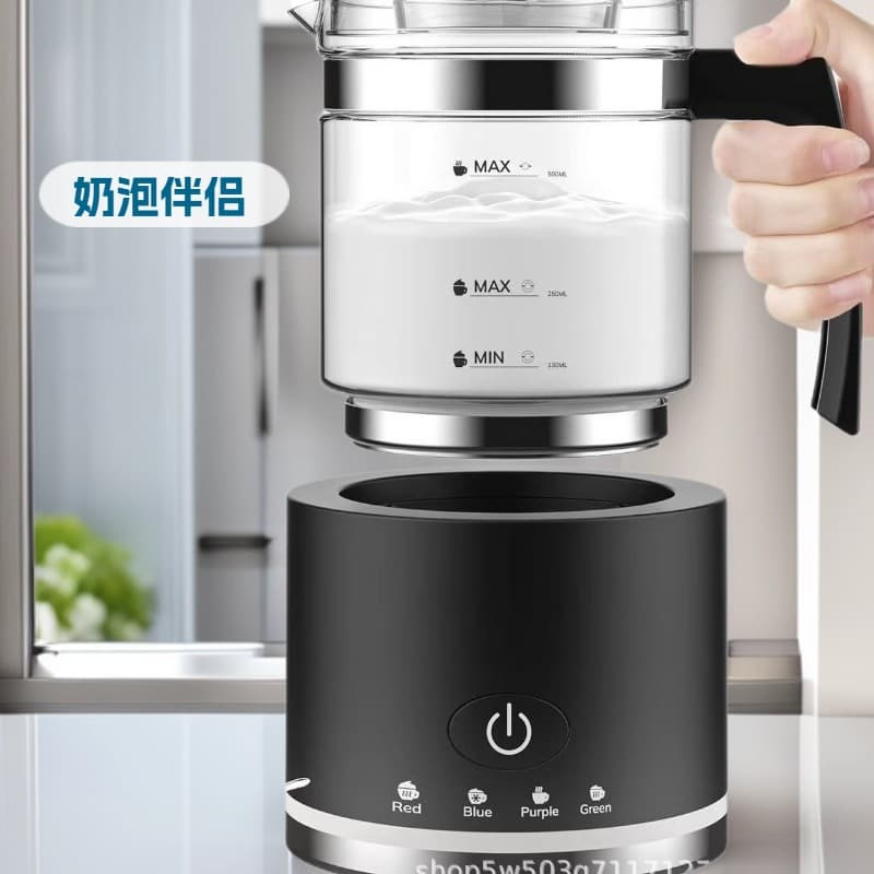 Cross-Border Best-Selling 4-in-1 Automatic Milk Frother, Compatible with Coffee Machines, Hot and Cold Electric Milk Frother and Stirrer for Home Use