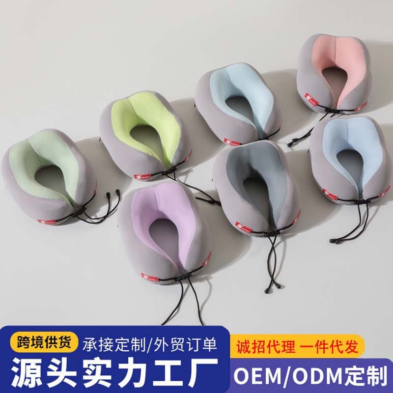 Custom Logo Memory Foam U-shaped Travel Pillow, Portable Neck Rest for Sleeping and Cervical Support