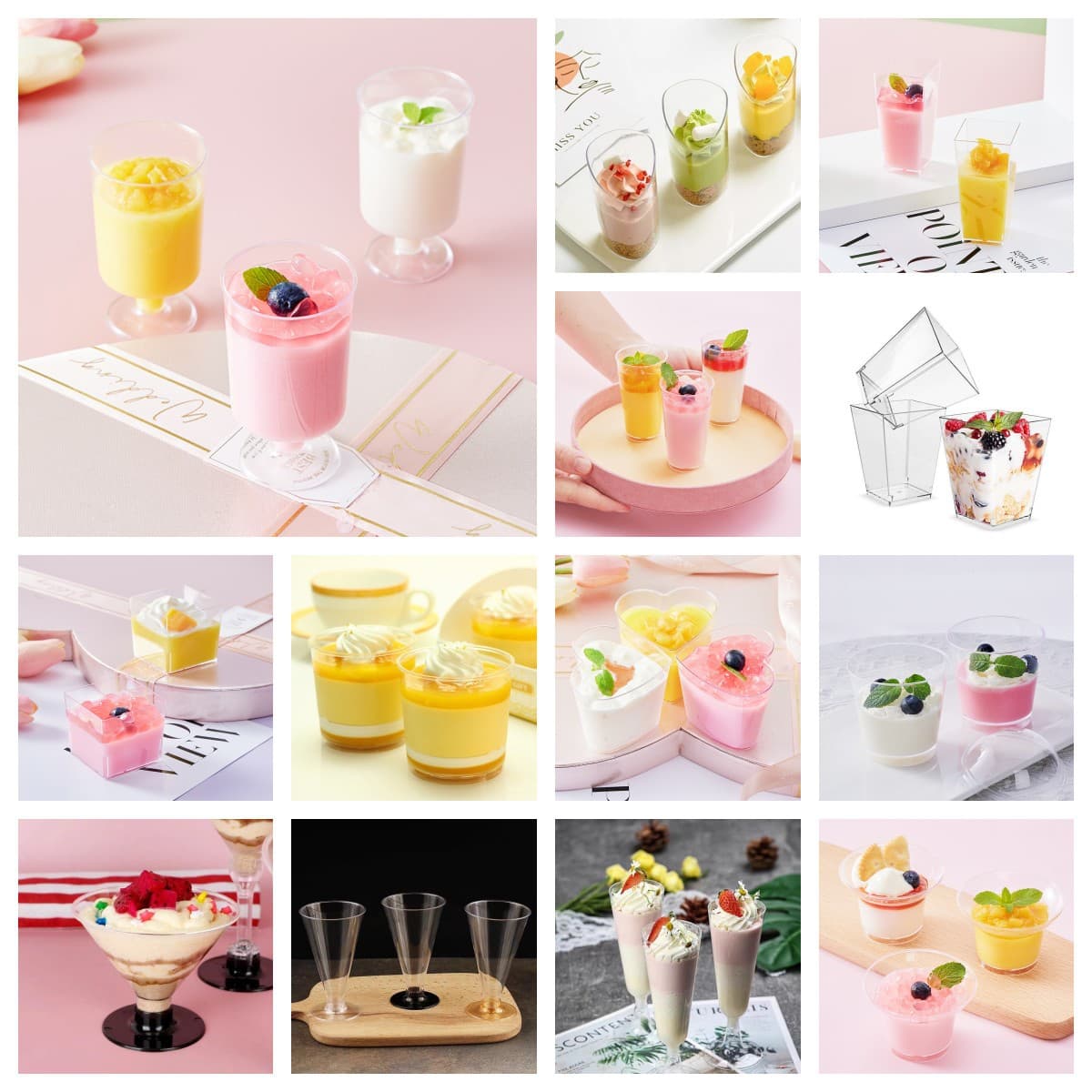 Disposable High-Transparency Food-Grade PS Dessert Cup, Mousse Cup, Pudding Cup, Dessert Display Cup (Factory Direct)