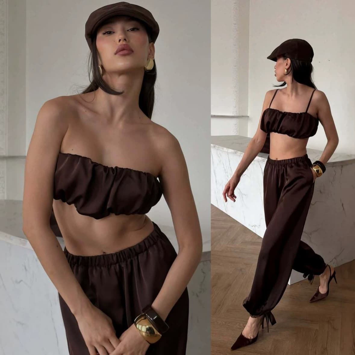 European and American Amazon cross-border women's clothing 2026 new fashion tube top lace-up trousers suit slim sexy hot girl style