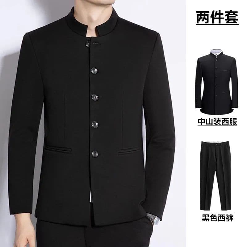 Shizhongshan Men's Youth Stand Collar Chinese Style Suit Jacket Autumn New Chinese Style Suit