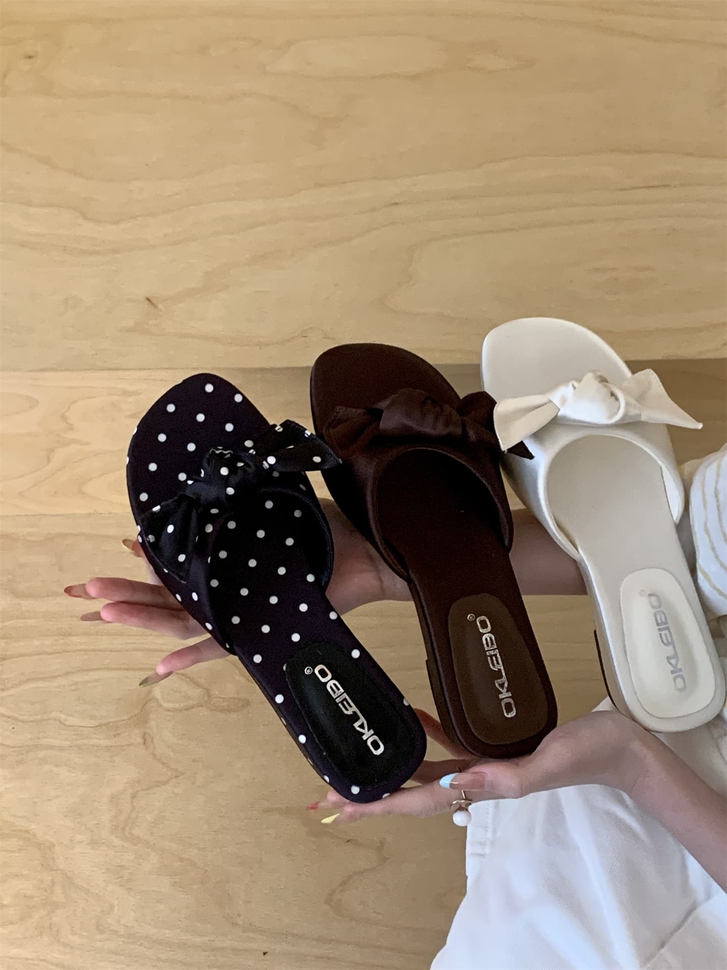 French-Style Niche Open-Toe Wedge Sandals for Women, Sweet Bow-Knot Single-Strap Slippers for Women, Summer Outdoor Wear