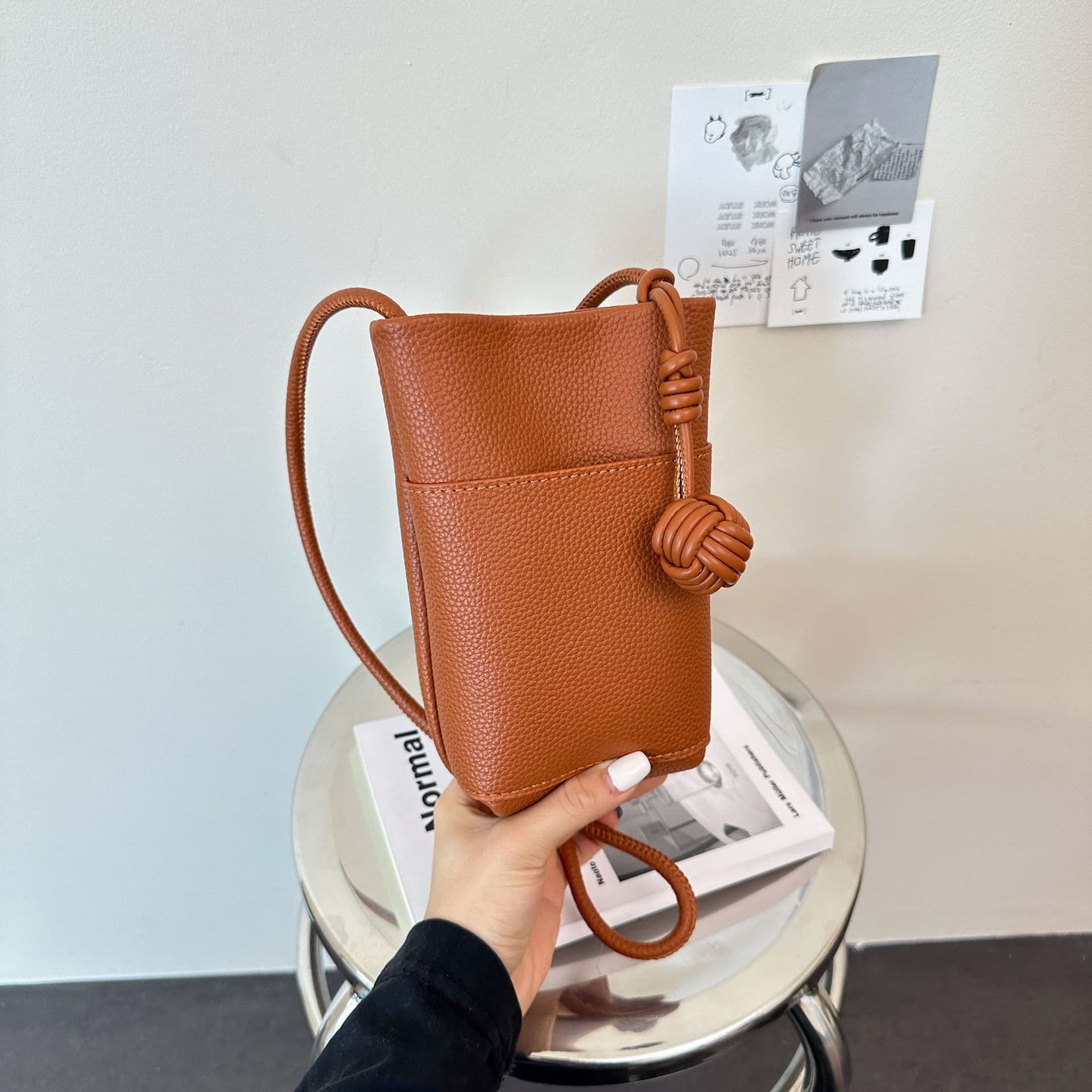 Trendy Bags Lychee Pattern Minimalist Design Simple Fashion Versatile 2026 Korean Style Ins Amazon Crossbody Bag
