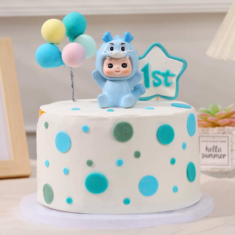 Chinese Zodiac Dragon Baby Resin Figurine Birthday Cake Decoration Sweet Table Decor Taobao Gift Cross-border Direct Supply