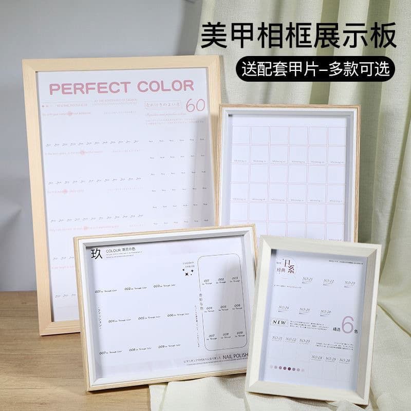 Wholesale Color Card Display Board Nail Polish Glue Color Board Japanese Style Wood Color Nail Printing Sample Nail Salon Display Stand