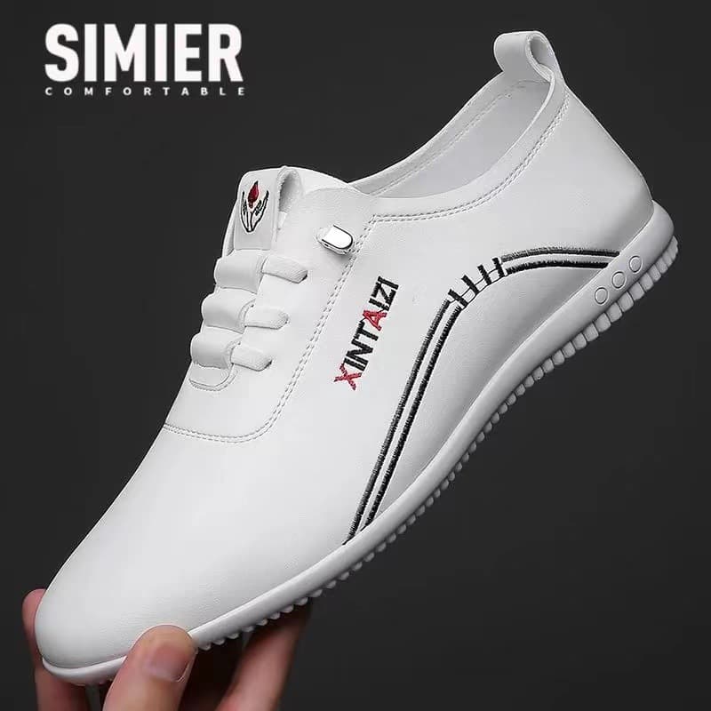 Cross-border Trade Men's Shoes Breathable New Style Versatile Leather Shoes Soft Leather Korean Style White Shoes Soft Sole Non-slip Loafers Men's Shoes