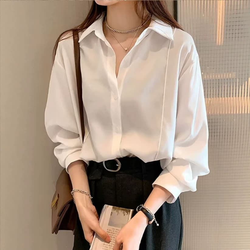 White shirt women's spring and autumn new style versatile design niche top light and mature long-sleeved bottoming layered shirt jacket