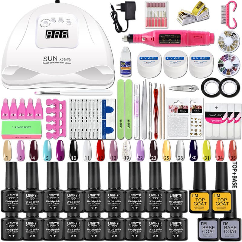 Nail Set Acrylic Nail Kit UV LED Lamp Dryer With Nail Gel