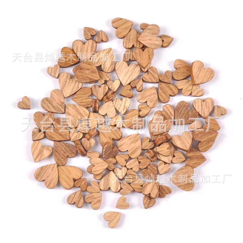 In Stock Retro Paulownia Wood Grain Heart-Shaped Decoration Wooden Wood Chips DIY Craft Large and Small Star Cutouts 100